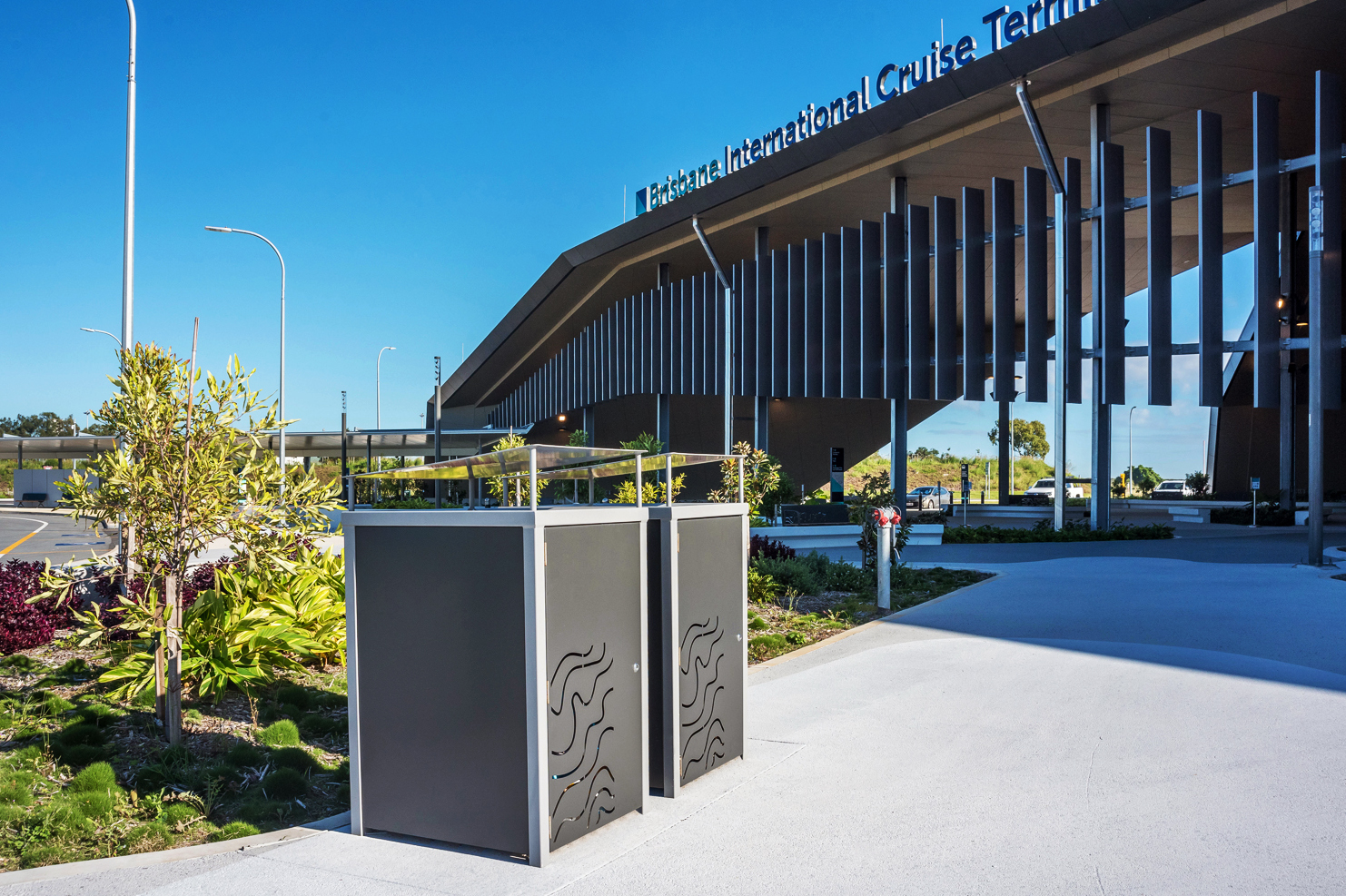Frame Bin Enclosures (WBE-nF240-PAN) with custom panels in Monument and Palladium Silver frame.