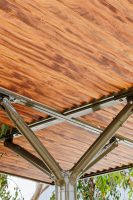 ChillOUT Tree with aluminium spotted gum louvres and duratec eternity bronze trunk