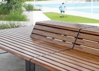Linea Platform (LIP9, 1800mm) with Hill, aluminium woodgrain Spotted Gum battens, Monument frame.