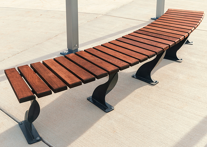 Arc Seat (ARC-S) with eco-certified hardwood battens, Night Sky frame.