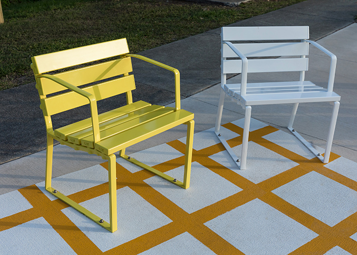 Forum Seats (1-seater), in Brilliant Yellow and Pearl White.
