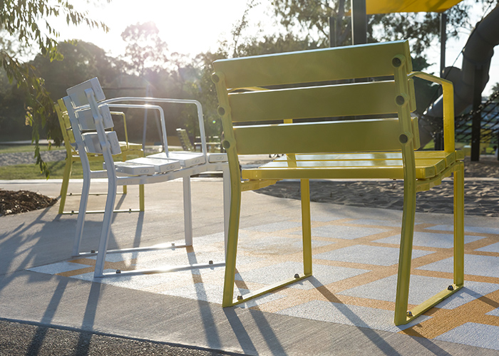 Forum Seats (1-seater), in Brilliant Yellow and Pearl White.