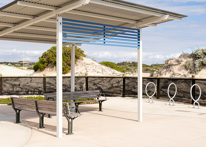 Park DDA Seats, Spiral Hoop Bicycle Parking.