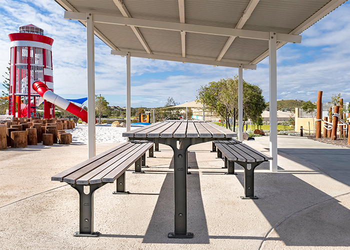 Park DDA Settings, with Park DDA Benches, and side access for wheelchairs.