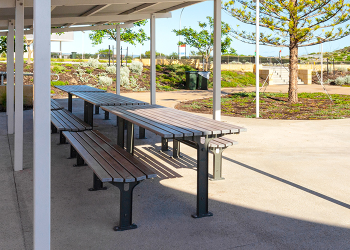 Park DDA Settings, with Park DDA Benches, and side access for wheelchairs.