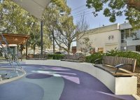 Arc Seats on concrete plinths in Anzac Park, Campsie. Photo: Artur Ferrao
