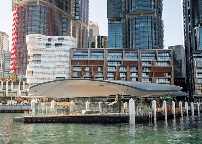 Barangaroo Ferry Wharf, designed by Cox Architecture.