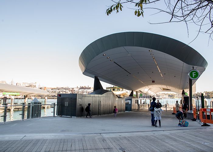 Barangaroo Ferry Wharf, designed by Cox Architecture.