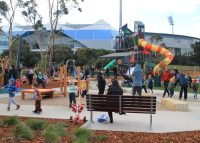 Mall DDA Seat with eco-certified Jarrah hardwood battens.