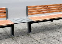 Aria Seating System (3S-C180-3S) with aluminium Spotted Gum battens and Textura Woodland Grey frame.
