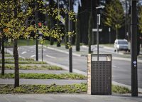 Custom bin enclosure with brass detailing. Randal Photography.