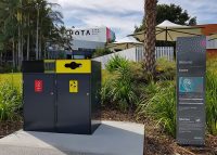 Escola Bin Enclosures, 240L, provide amenity for 3000 square metres of parkland at HOTA.