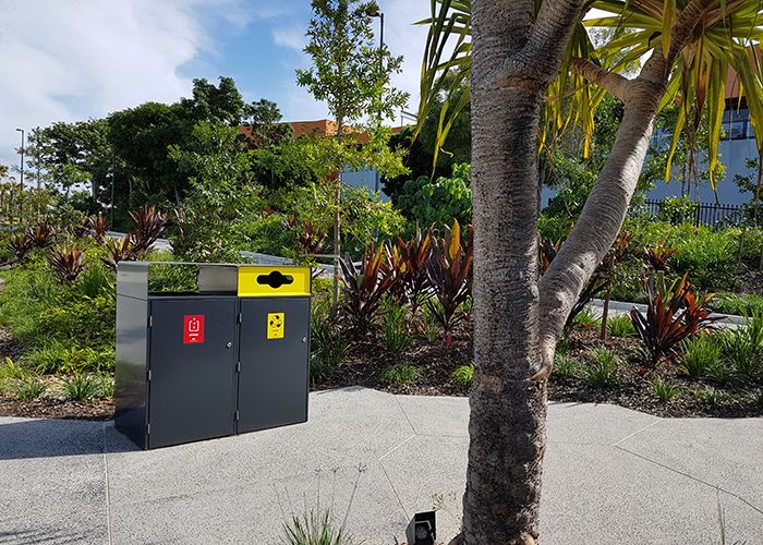 Escola Bin Enclosures, 240L, provide amenity for 3000 square metres of parkland at HOTA.