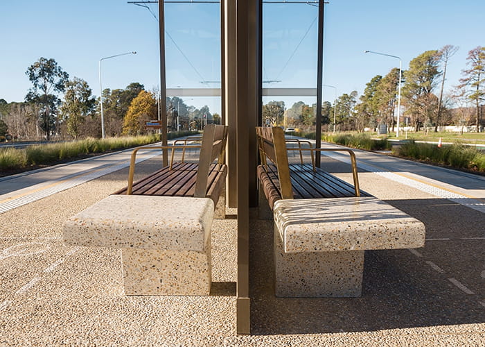 Custom seats for the Canberra light rail.