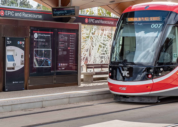 Custom seat for the Canberra light rail.
