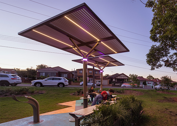 Outdoor office at the ChillOUT Hub in Hurstville, NSW.