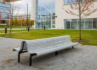 Classic Plaza Back-to-Back Seat with aluminium battens and Textura Night Sky Frames.