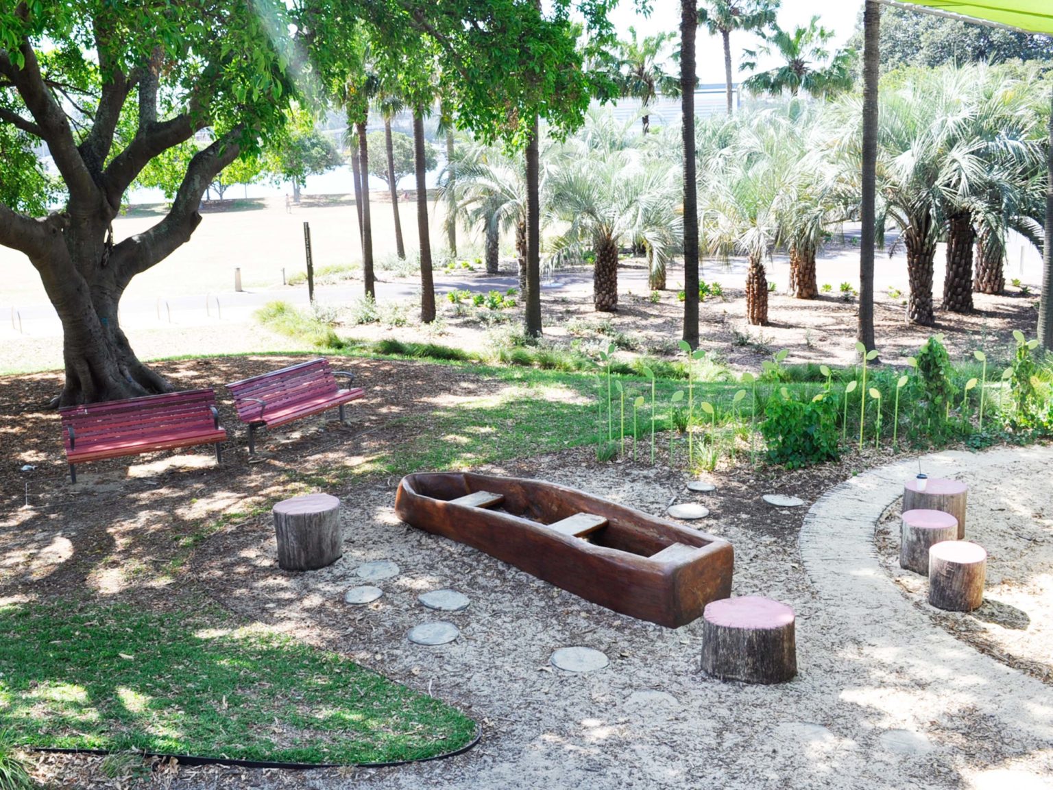 Butterfly-winged pairs of seats blend into the whimsical space designed by Sue Barnsley