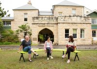 Parents of the Dalwood Spilstead Service enjoying the new furniture.