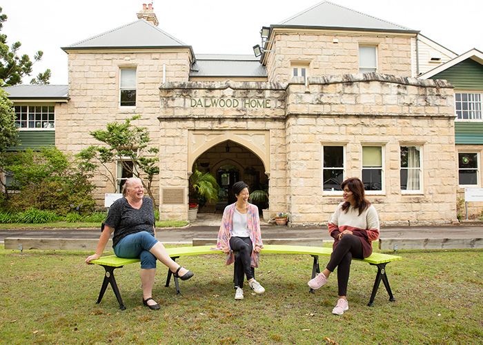 Parents of the Dalwood Spilstead Service enjoying the new furniture.