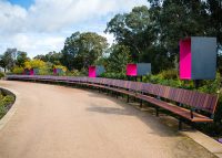 Custom promenade seating, 133 metres of seat, Garden For the Future.