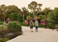 Walking in the Garden For the Future, with Arqua Drinking Fountain. Photo: TCL.