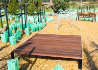 Linea Platform (LIP9, 1800mm) with eco-certified hardwood battens, Night Sky frame.
