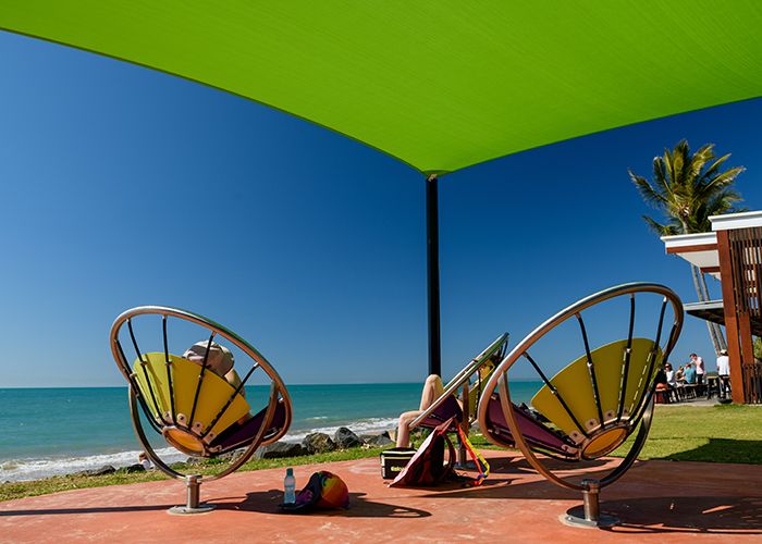 Flower Chair swivels to survey the view, or keep an eye on the kids.