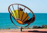 Flower Chair with a beautiful ocean view at Scarness Beach in Hervey Bay.