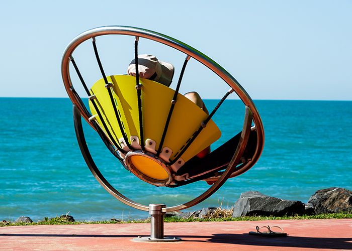Flower Chair with a beautiful ocean view at Scarness Beach in Hervey Bay.