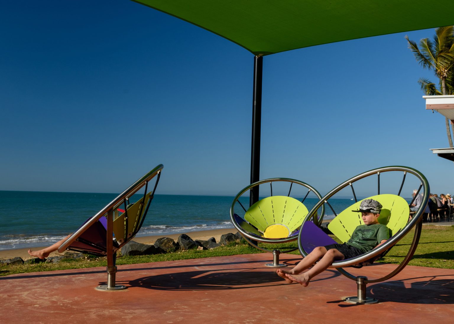 Flower Chairs invite the community to engage.