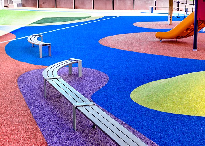 Tailored seating for the rooftop playground.