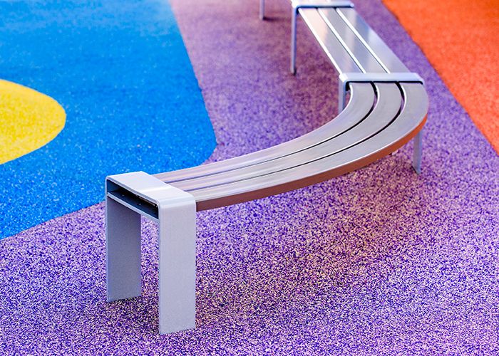 Tailored seating for the rooftop playground.