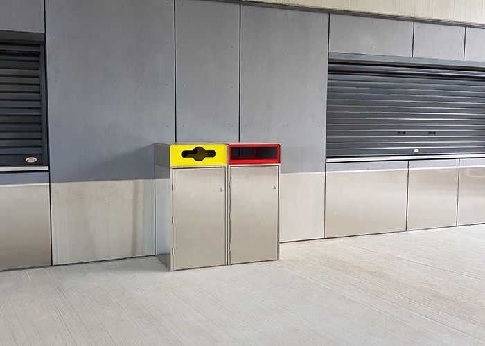 Escola Bin Enclosures outside the canteen at Homebush West PS.