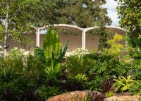 Alcoves behind the Tropical Heart in the Global Collection Garden. Photo: Michael Tims.