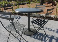 Cafe Table (T1) with tailored tabletop, in Woodland Grey Matt.