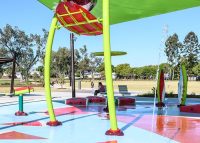 Mall Sun Lounges with Pearl White, Telemagenta Pink, Lycra Strip Green, Viper Green and Shamrock battens.