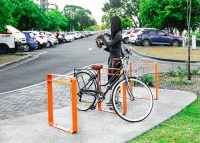Linea Bicycle Stand (BST07) in Sensation Orange.