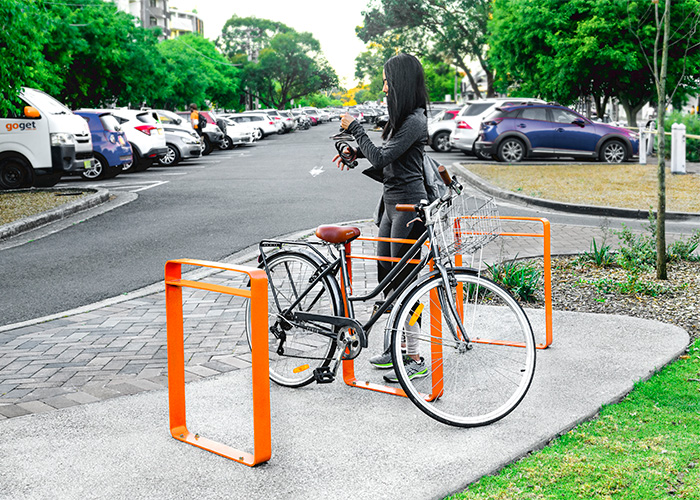 Linea Bicycle Stand (BST07) in Sensation Orange.