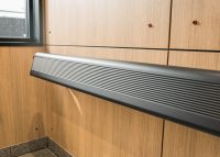 Aero Leaning Rail (AR1) wall fixed, powder coated in Night Sky.