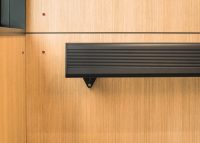 Aero Leaning Rail (AR1) wall fixed, powder coated in Night Sky.