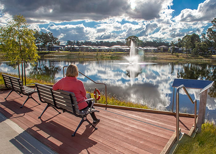Mall DDA Seats with tailored modwood battens and 2pac Black Orbit frames. Photo: Clouston Associates.