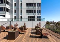 Mall Sun Lounges with Jarrah battens and Night Sky frames. Photo: Meriton.