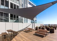 Classic Plaza Settings, with Classic Plaza Benches, Jarrah battens and Night Sky frames. Photo: Meriton.