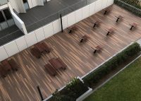 Classic Plaza Settings and Mall Sun Lounges, with Jarrah battens. Photo: DuraLife Decking.