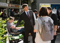 Assistant Minister for Cities Angus Taylor checks out PowerMe at the official opening. Photo: WE-EF
