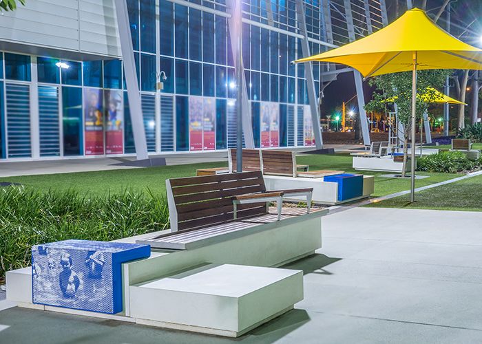 The Mondo custom seats by night. Photo: Pat on the Back Images.