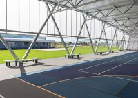 Aria Benches, Lycra Strip battens with Textura Monument frames and connector panels.