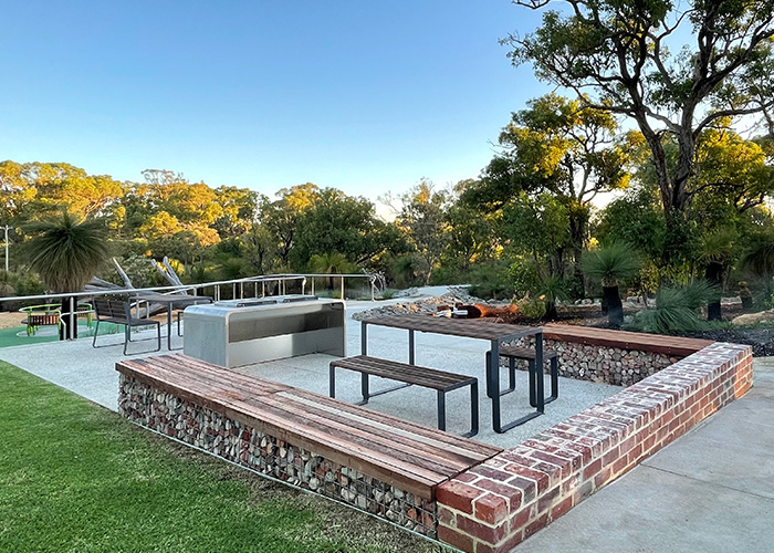 Linea Settings (LIT10-DDA, 1800mm) with benches and seats. Photo: Josh Byrne & Associates.