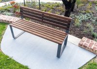 Linea Seat (LIS10, 1500mm) with eco-certified hardwood battens, Ironstone frame.